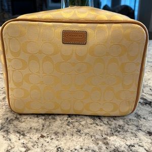 Coach Canvas Toiletry Bag. Sunshine Yellow. 10in.L x 7.5in.T x 4in.W
